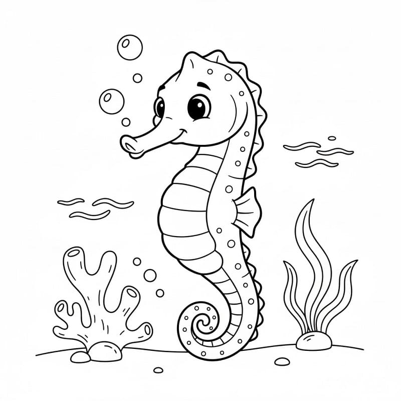 Animated Seepferdchen ausmalbilder