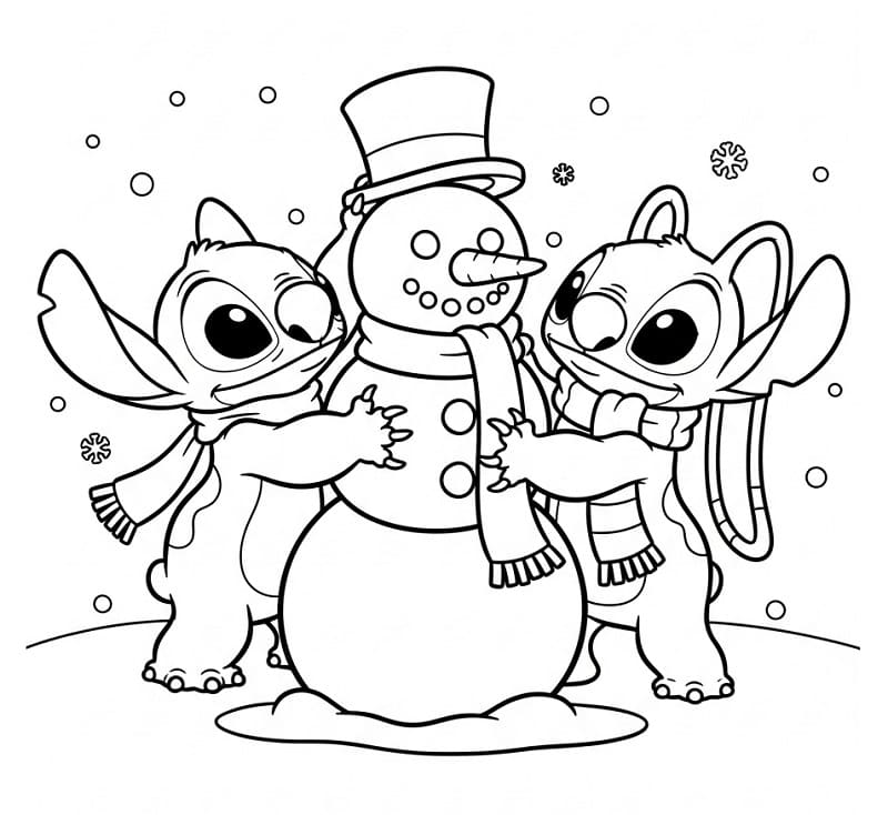 Animated Stitch und Angel ausmalbilder