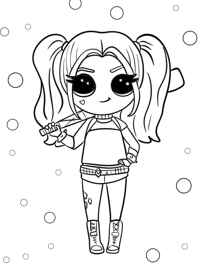 Animierte Harley Quinn ausmalbilder
