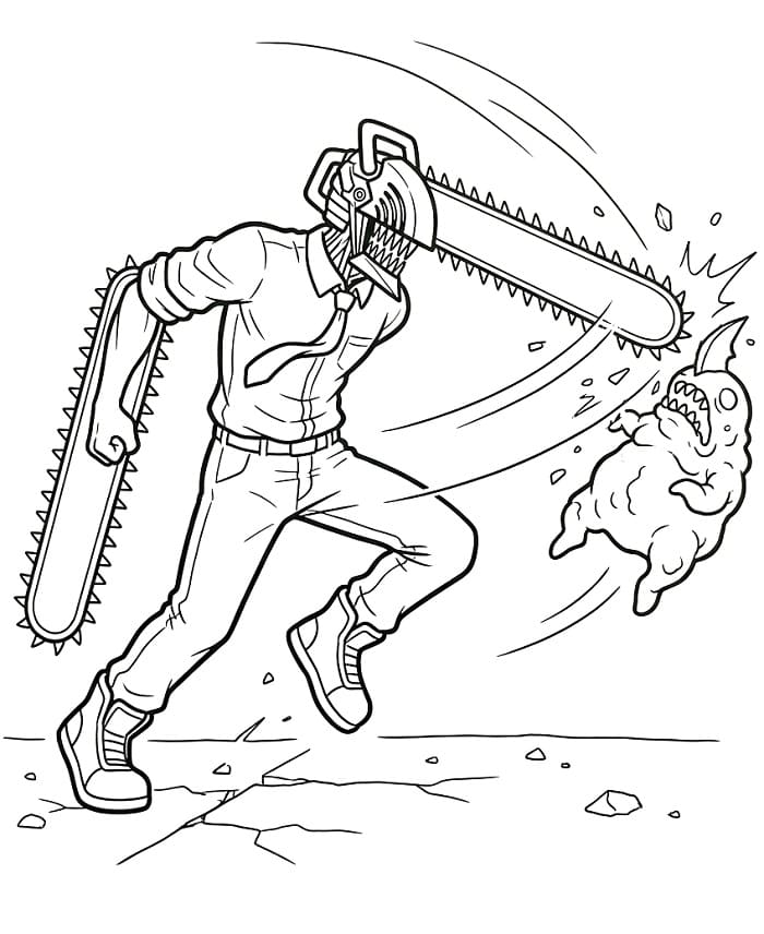 Animierter Chainsaw Man ausmalbilder