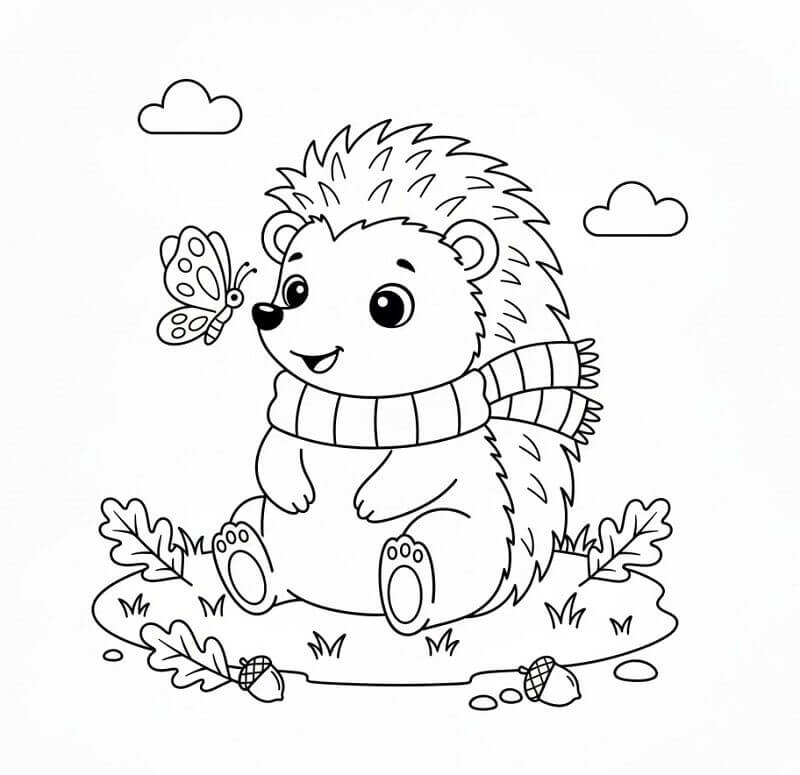 Animierter Igel ausmalbilder