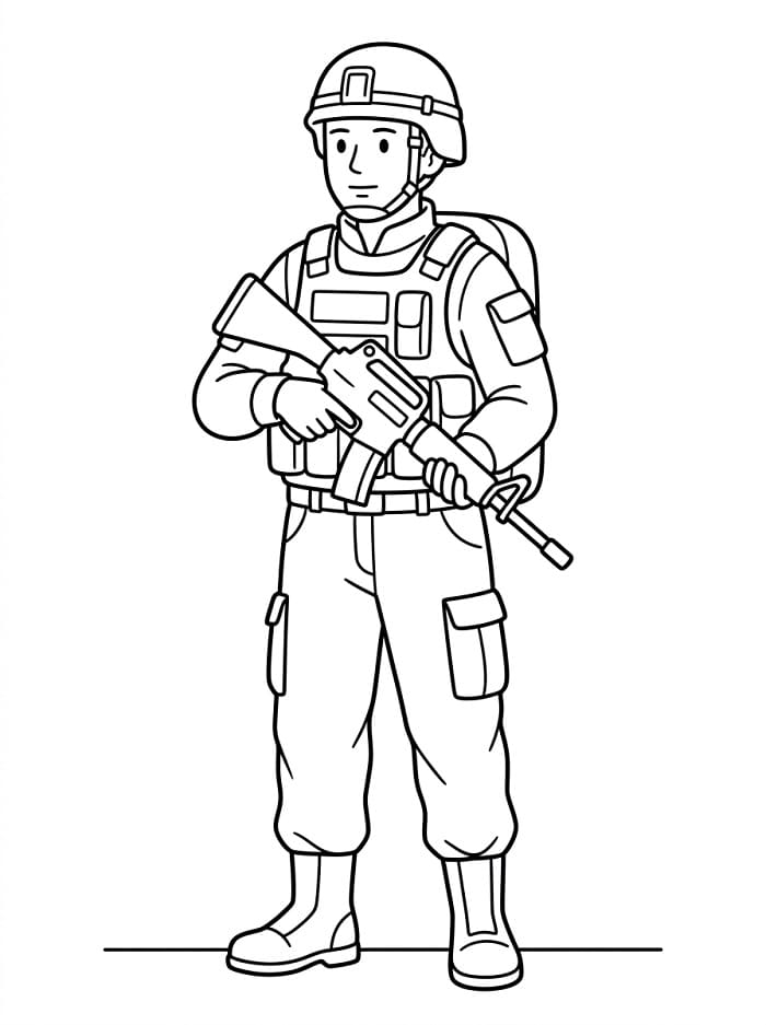 Animierter Soldat ausmalbilder