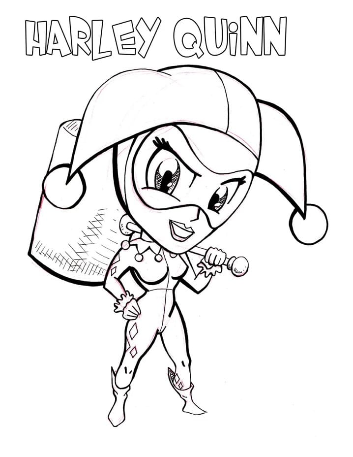 Ausdruckbare Harley Quinn für Kinder ausmalbilder