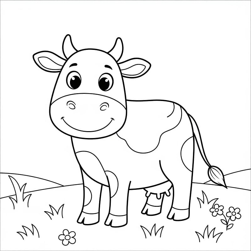 Ausdruckbare Kuh für Kinder ausmalbilder