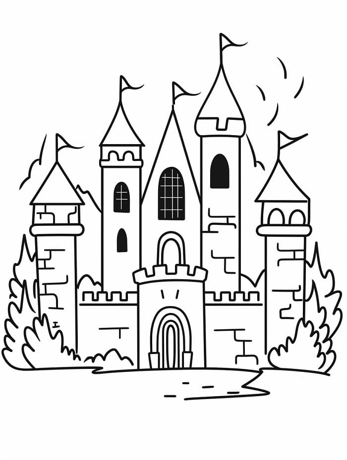 Ausdruckbare Schloss für Kinder ausmalbilder