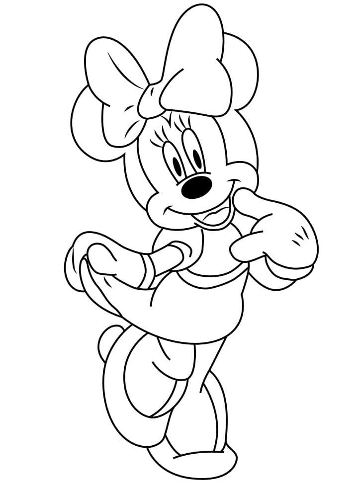 Ausdruckbare kostenlose Minnie Maus ausmalbilder