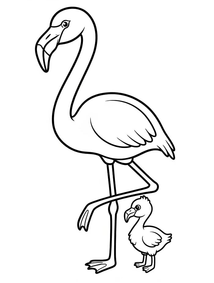 Ausdruckbarer Flamingo ausmalbilder