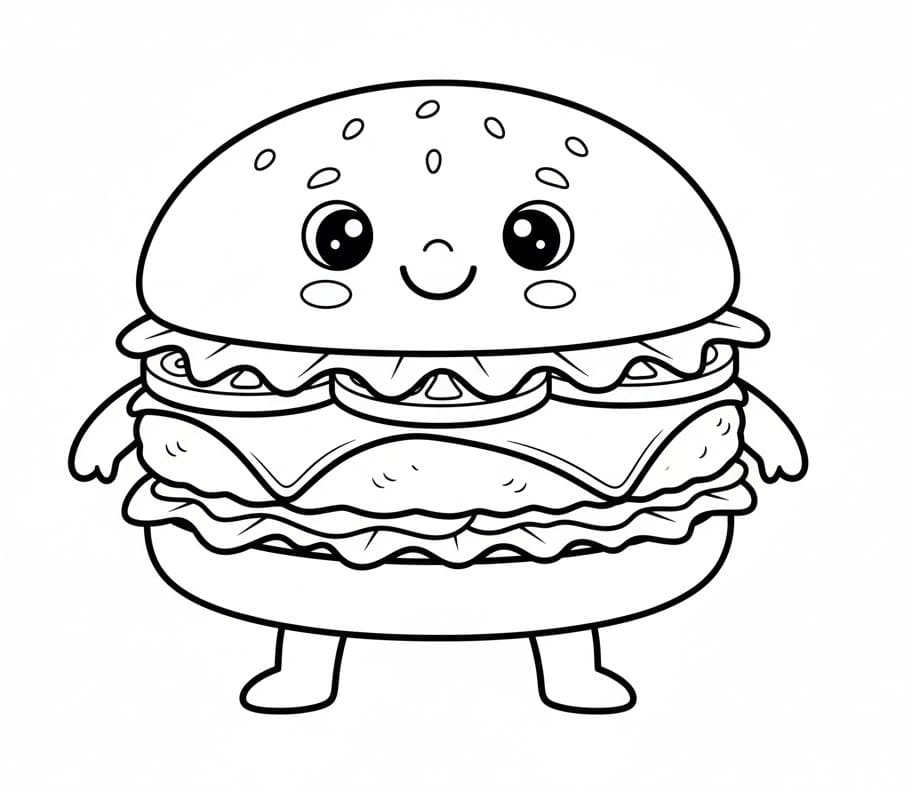 Ausdruckbarer Hamburger ausmalbilder