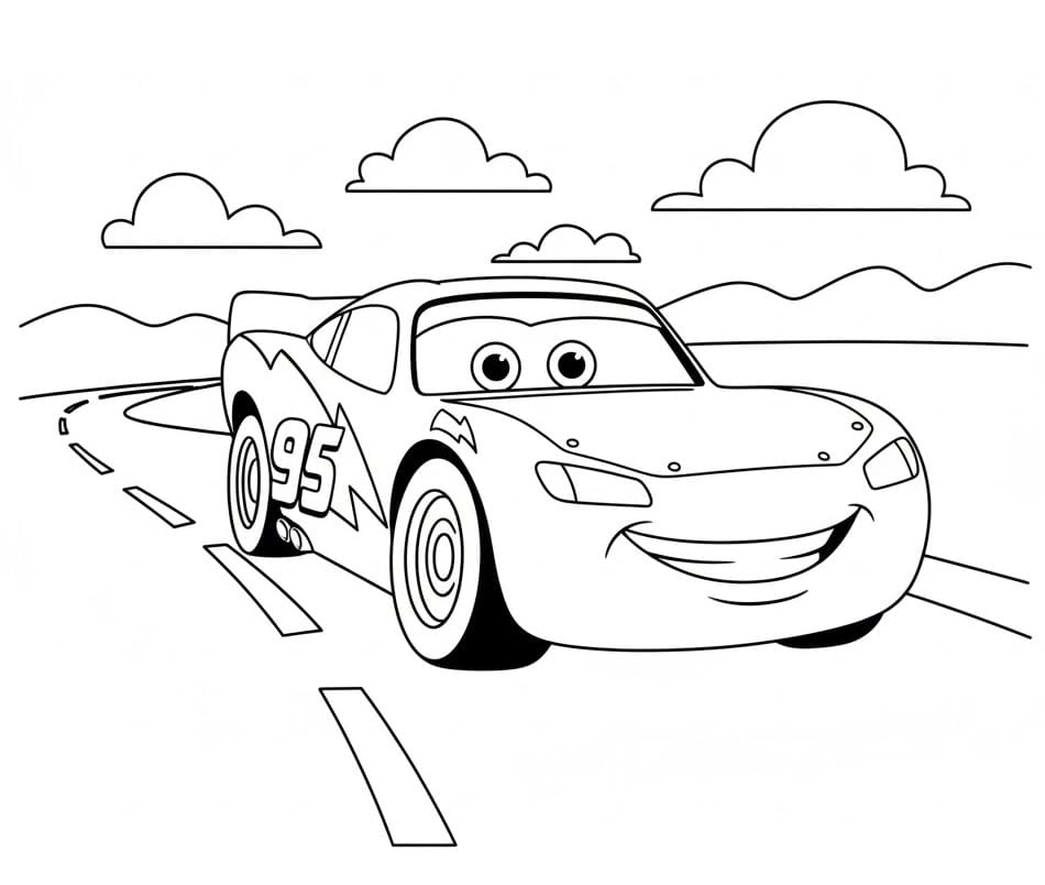Ausdruckbarer Lightning McQueen ausmalbilder