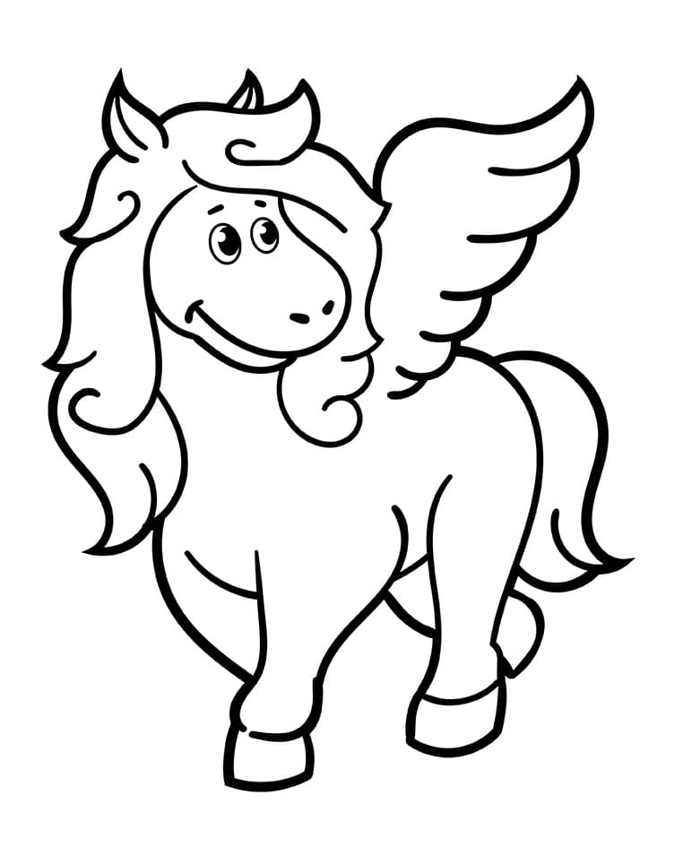Ausdruckbarer Pegasus für Kinder ausmalbilder
