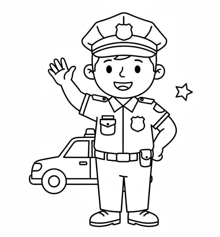 Ausdruckbarer Polizist ausmalbilder