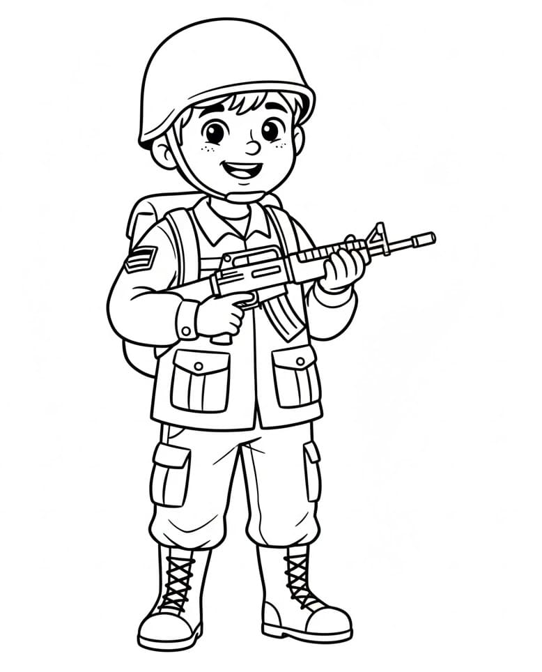 Ausdruckbarer Soldat ausmalbilder