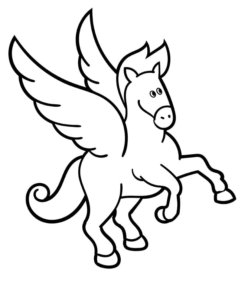 Ausdruckbarer kostenloser Pegasus ausmalbilder