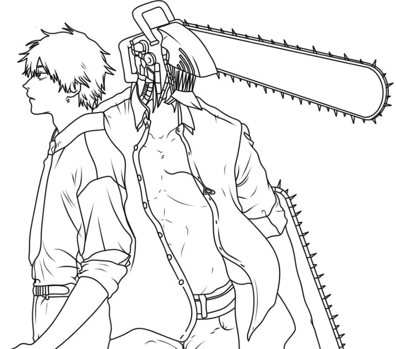 Ausdruckbares Bild von Chainsaw Man ausmalbilder