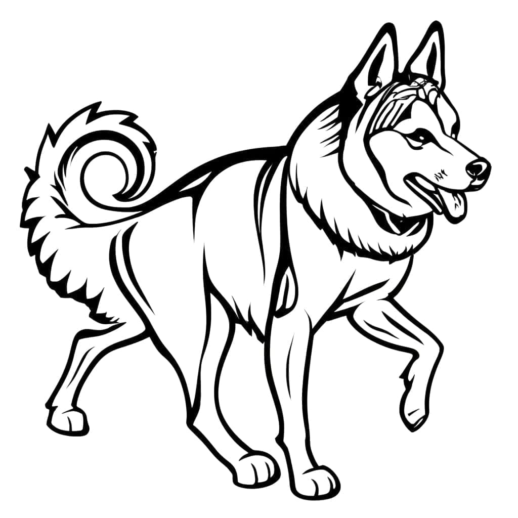 Ausdruckbares Bild von Husky ausmalbilder
