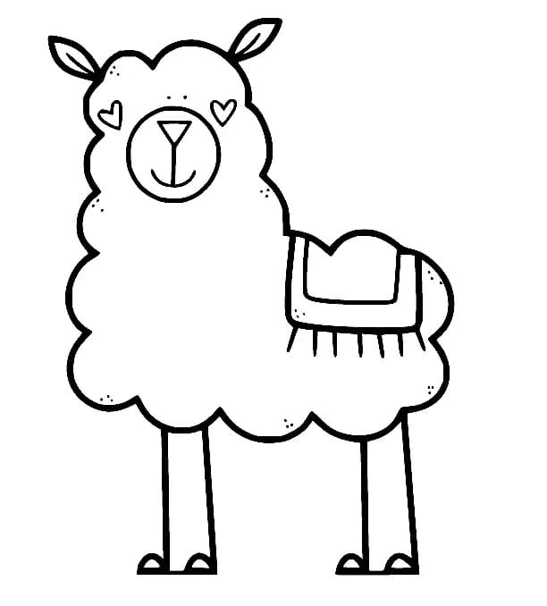 Ausdruckbares Bild von Lama ausmalbilder