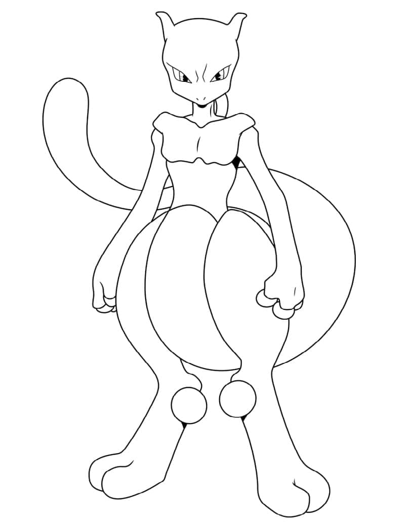 Ausdruckbares Bild von Mewtu ausmalbilder