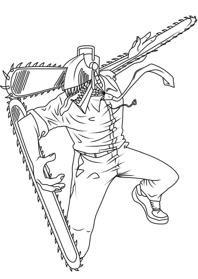 Ausdruckbares Chainsaw-Man-Bild ausmalbilder