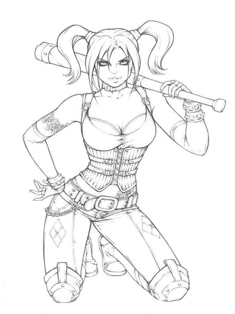 Ausdruckbares Harley-Quinn-Bild ausmalbilder