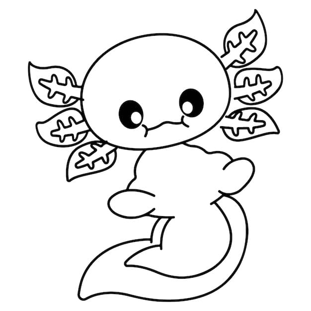 Axolotl für 2-jährige Kinder ausmalbilder