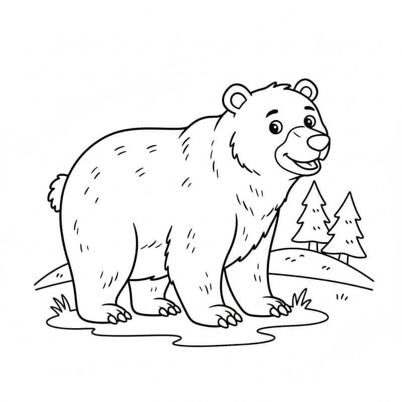 Bär in der Natur ausmalbilder
