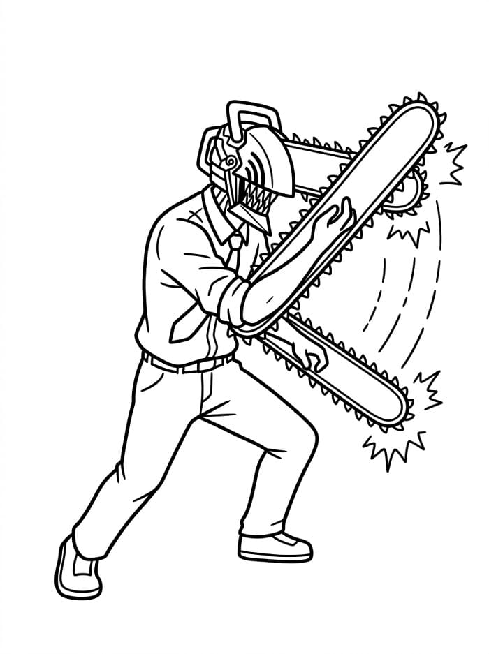 Beeindruckender Chainsaw Man ausmalbilder