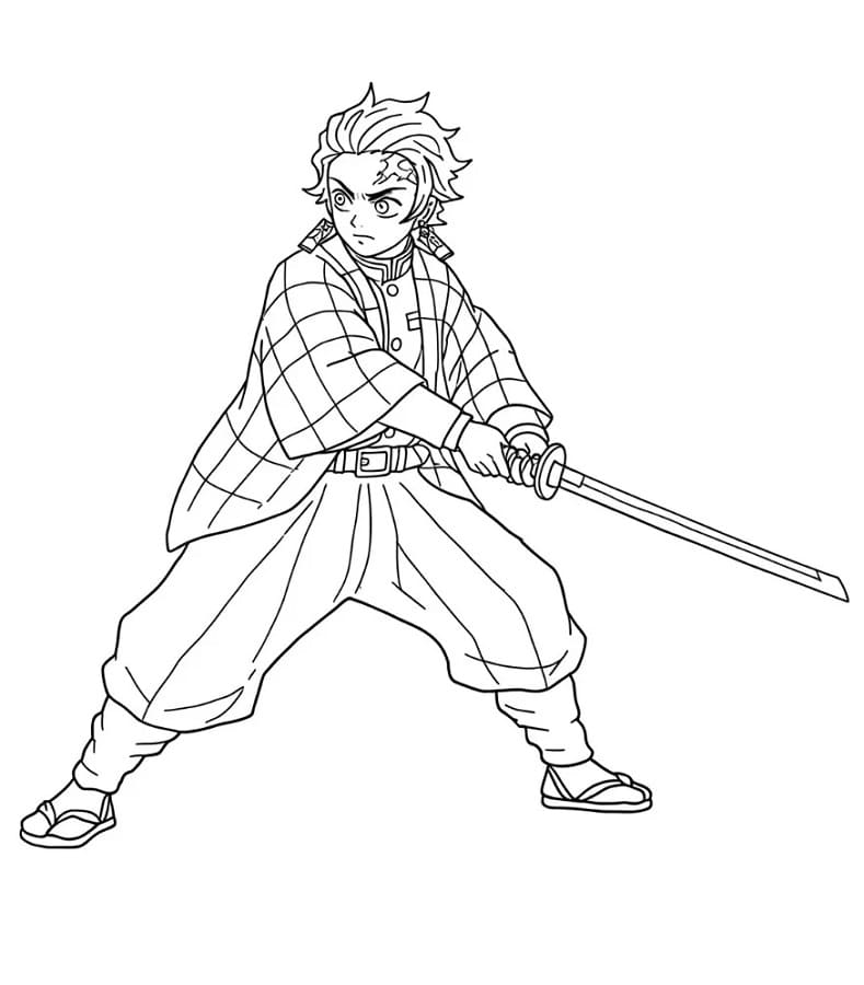 Beeindruckender Tanjiro ausmalbilder