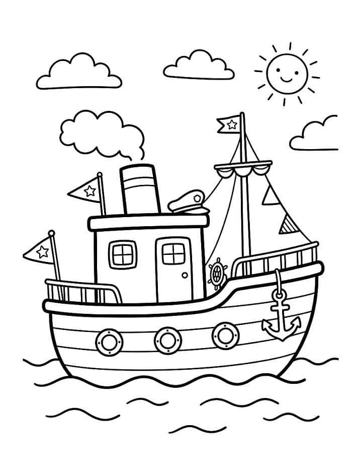 Bezauberndes Schiff ausmalbilder