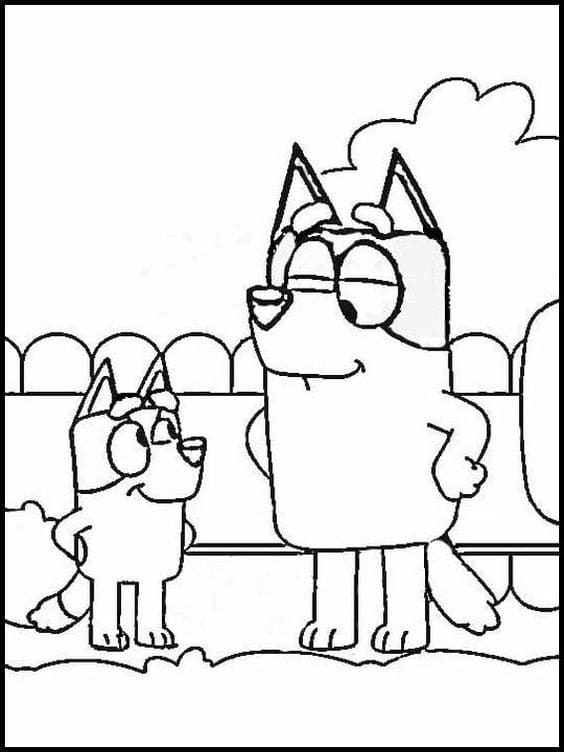 Bluey für Kinder ausmalbilder