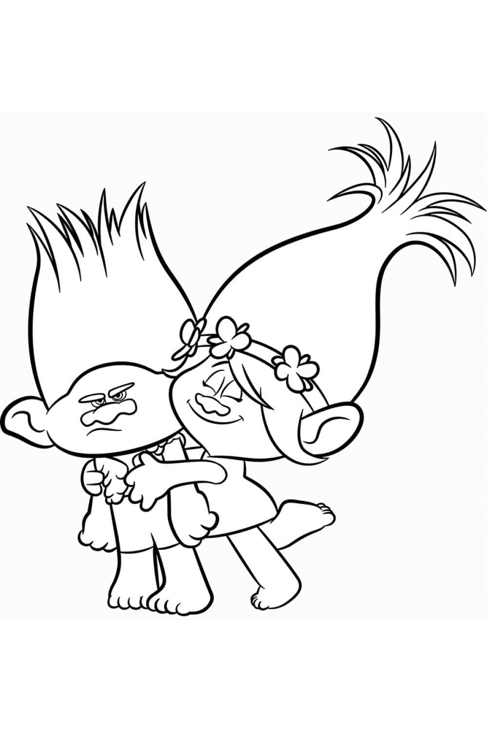 Branch und Poppy aus Trolls ausmalbilder
