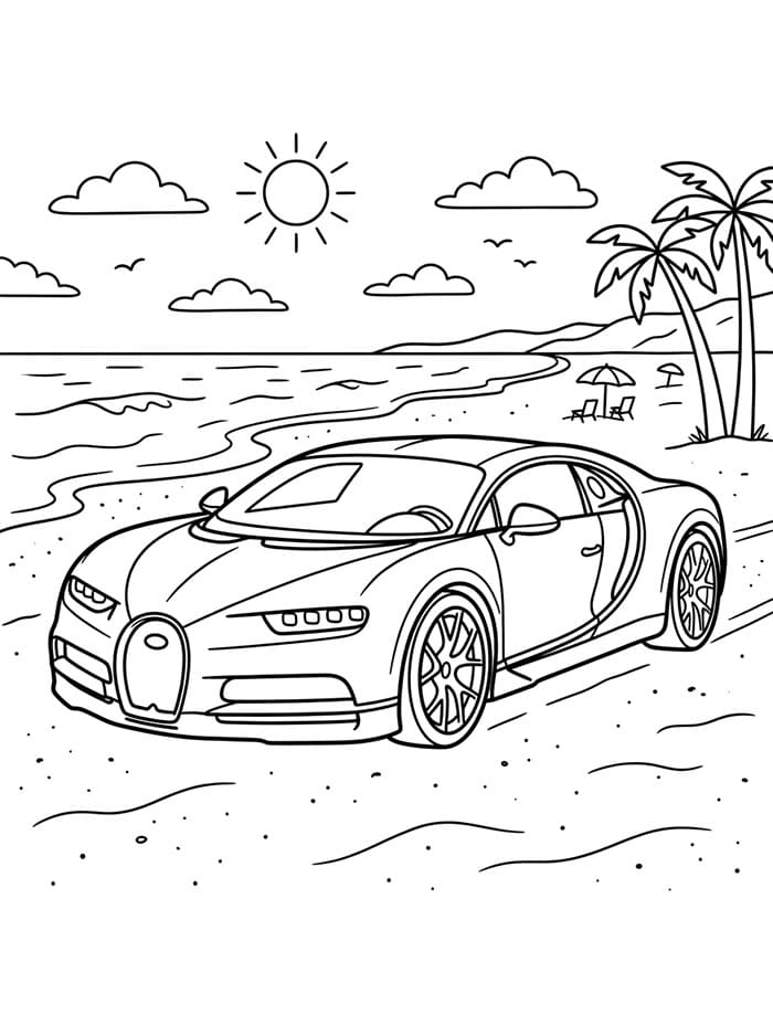 Bugatti Sportwagen ausmalbilder
