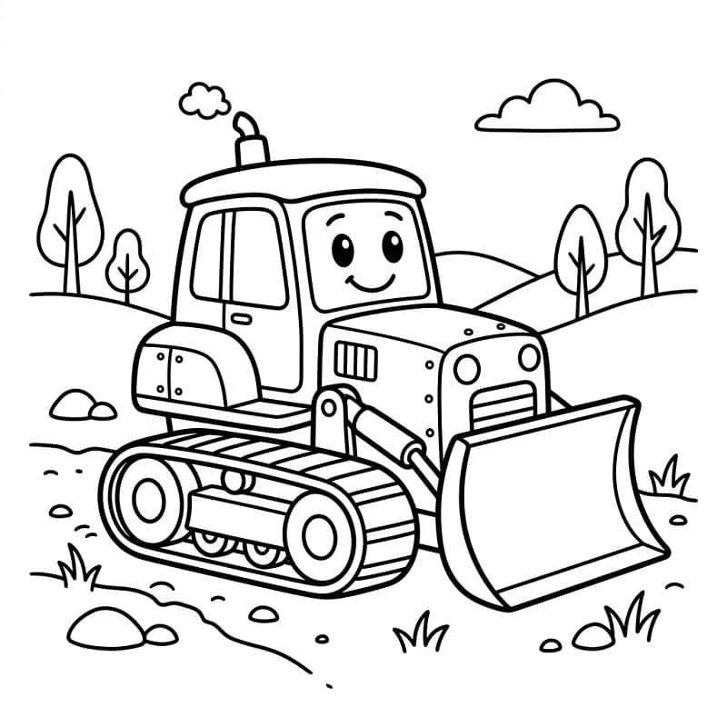Bulldozer arbeitet ausmalbilder