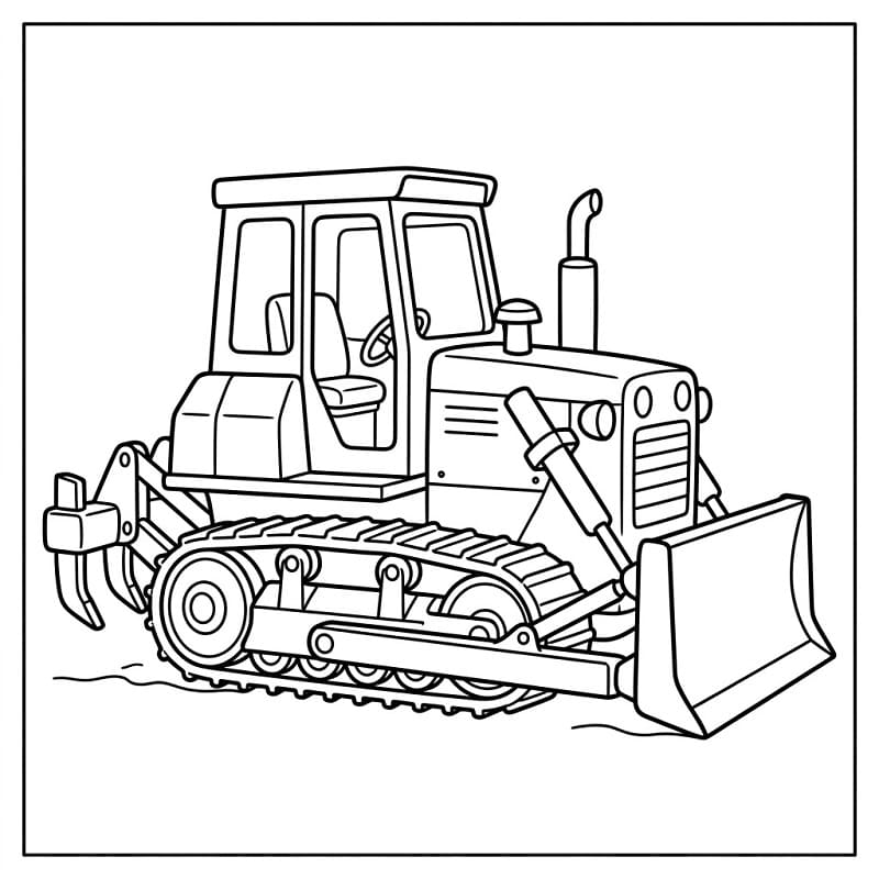 Bulldozer auf der Straße ausmalbilder