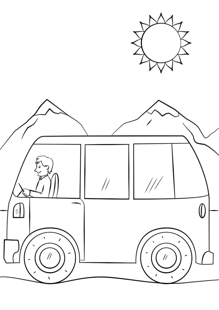 Bus für 4-jährige Kinder ausmalbilder