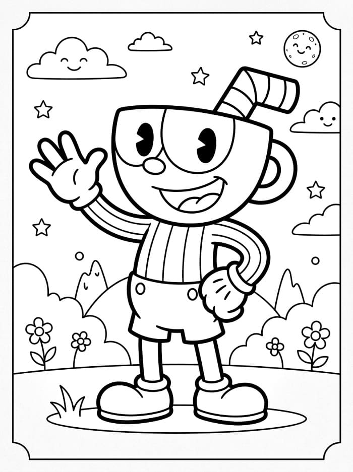 Cartoon Cuphead ausmalbilder