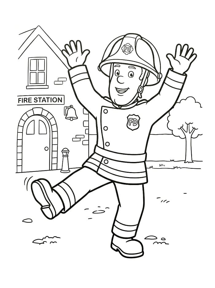 Cartoon Feuerwehrmann Sam ausmalbilder