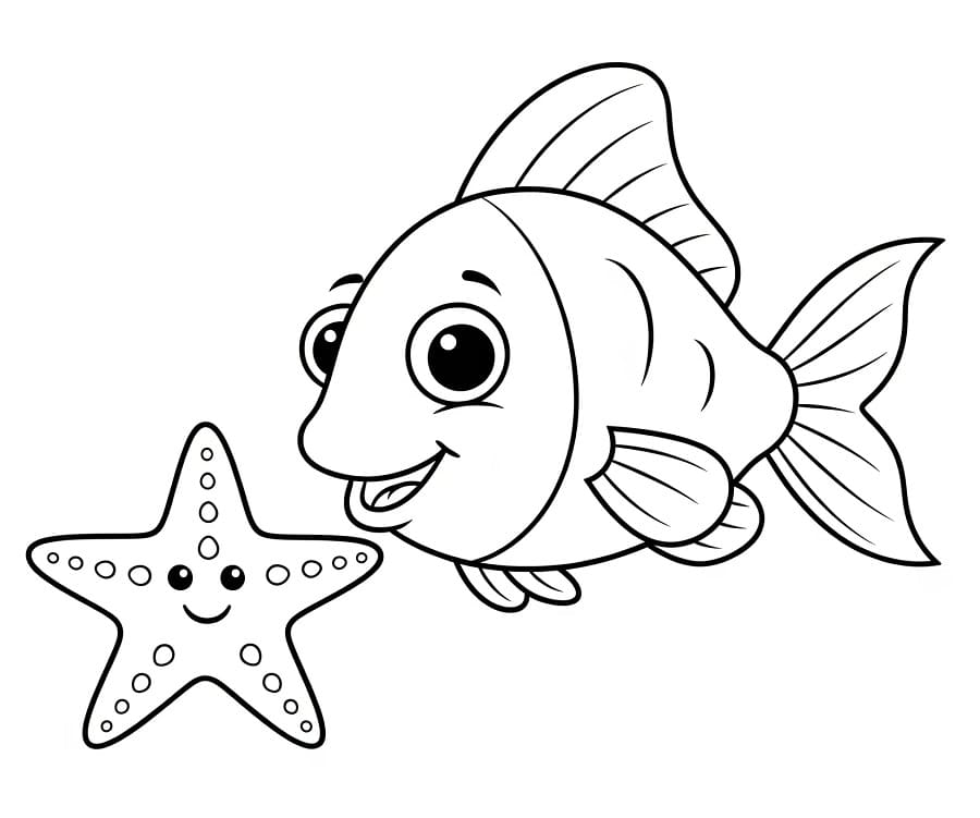 Cartoon Fisch ausmalbilder