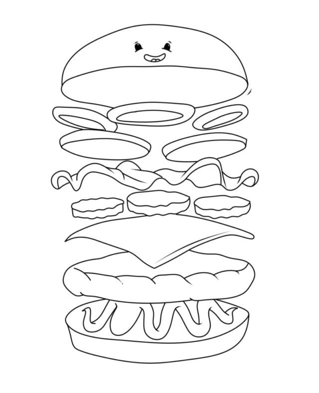 Cartoon Hamburger ausmalbilder