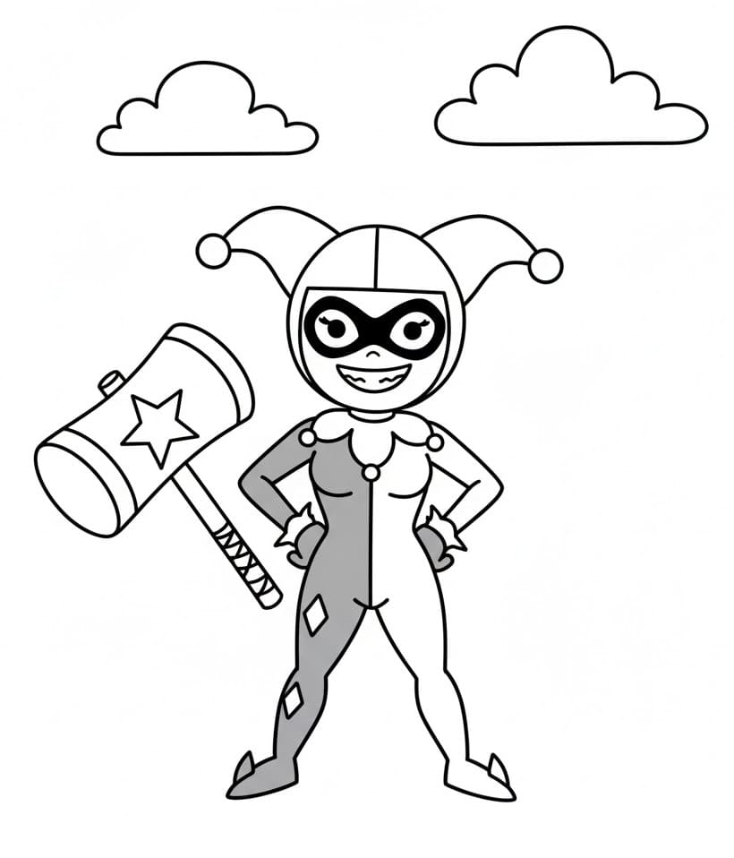 Cartoon Harley Quinn ausmalbilder