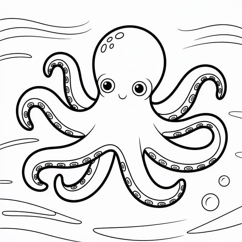 Cartoon Krake ausmalbilder