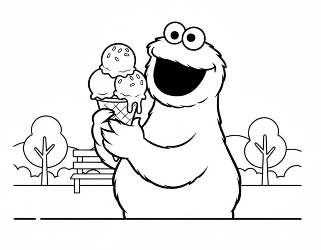 Cartoon Krümelmonster ausmalbilder
