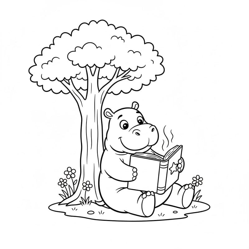 Cartoon Nilpferd ausmalbilder