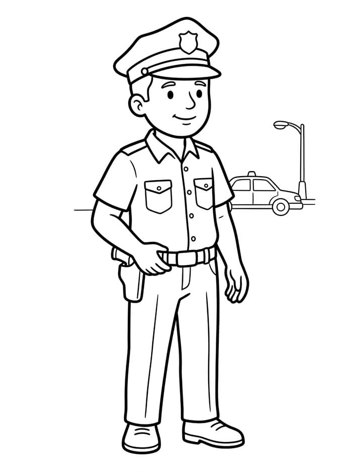 Cartoon Polizist ausmalbilder