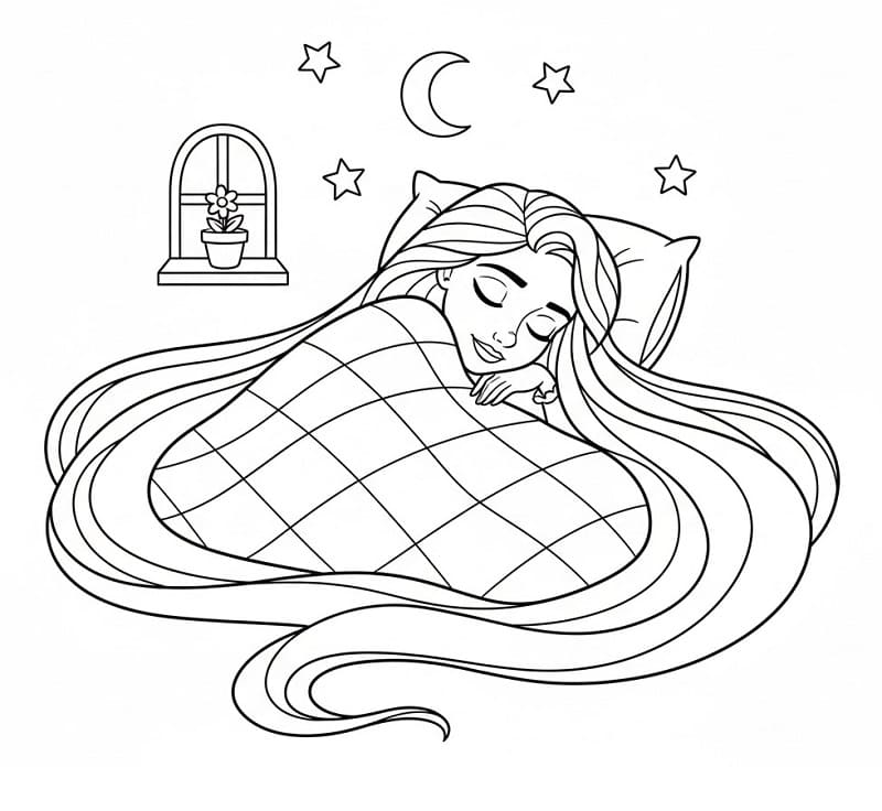Cartoon Rapunzel ausmalbilder