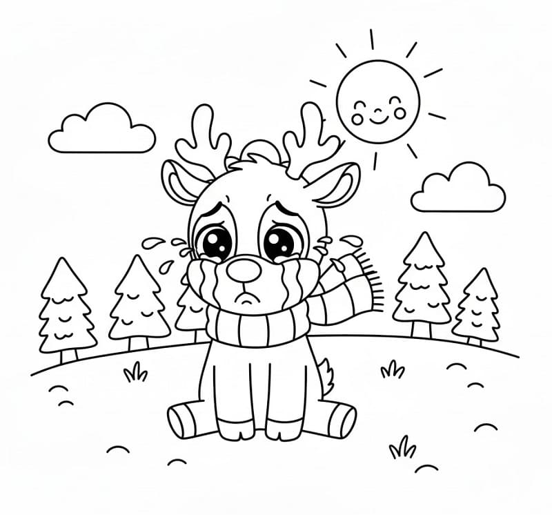 Cartoon Rudolf ausmalbilder