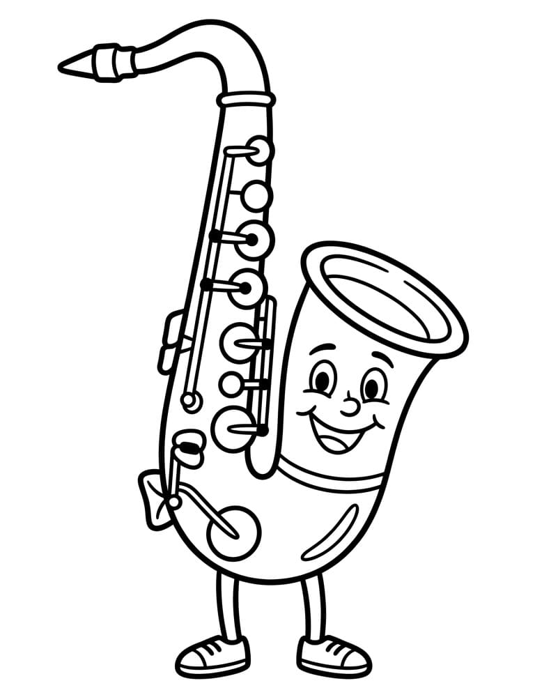 Cartoon Saxophon ausmalbilder