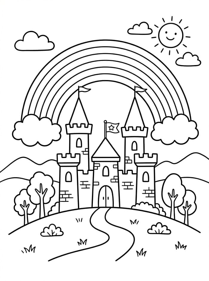 Cartoon Schloss ausmalbilder
