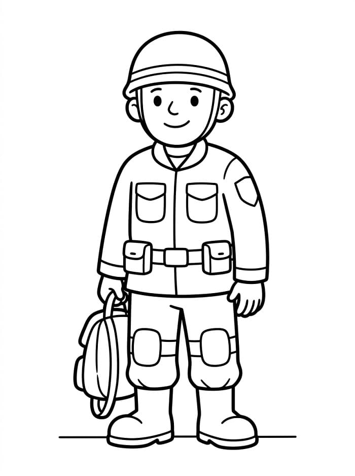 Cartoon Soldat ausmalbilder