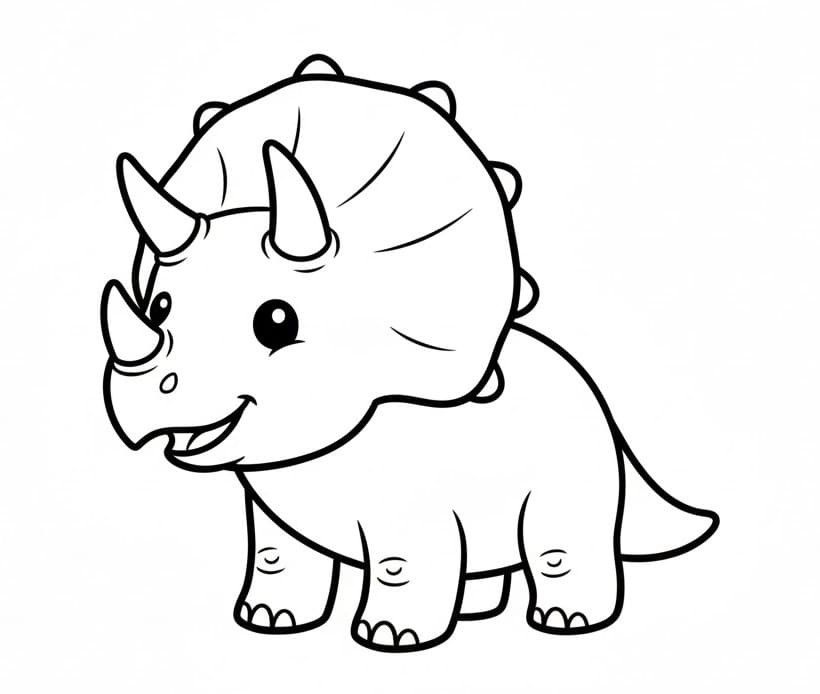 Cartoon Triceratops ausmalbilder