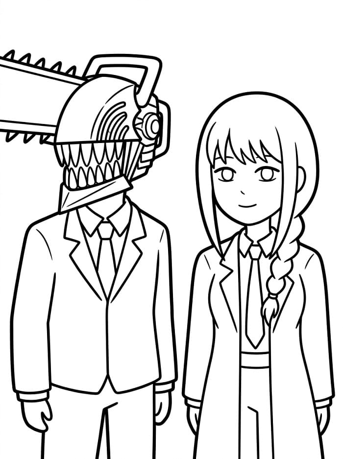 Chainsaw Man Anime-Serie ausmalbilder